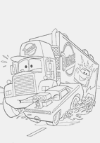 coloriage cars mac queen et le camion